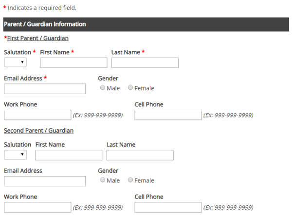 Inquiry Form 1st Screen Shot