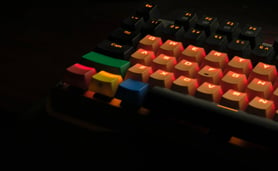 Keyboard with multiple colors