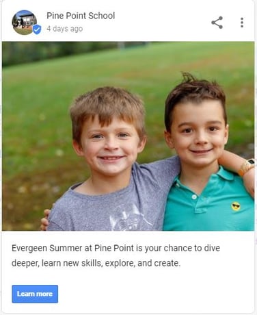 Pine Point Evergreen - Google My Business Post - Boys