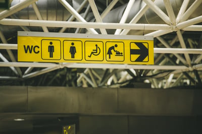 Accessibility signs at airport